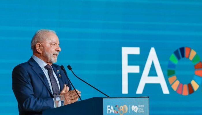 Roma, 13/10/2025 - Presidente da República, Luiz Inácio Lula da Silva, durante abertura do Fórum Mundial da Alimentação, da Aliança Global contra a Fome e a Pobreza, realizada na sede da Organização das Nações Unidas para Alimentação e Agricultura (FAO). Foto: Ricardo Stuckert/PR